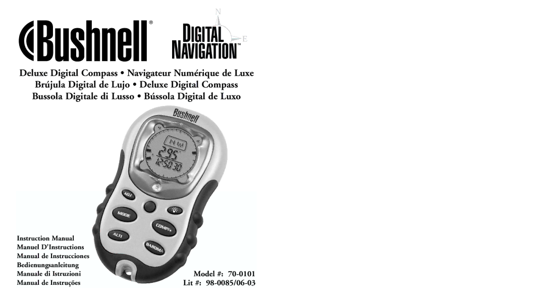 Bushnell 70-0101 instruction manual Deluxe Digital Compass Navigateur Numérique de Luxe 