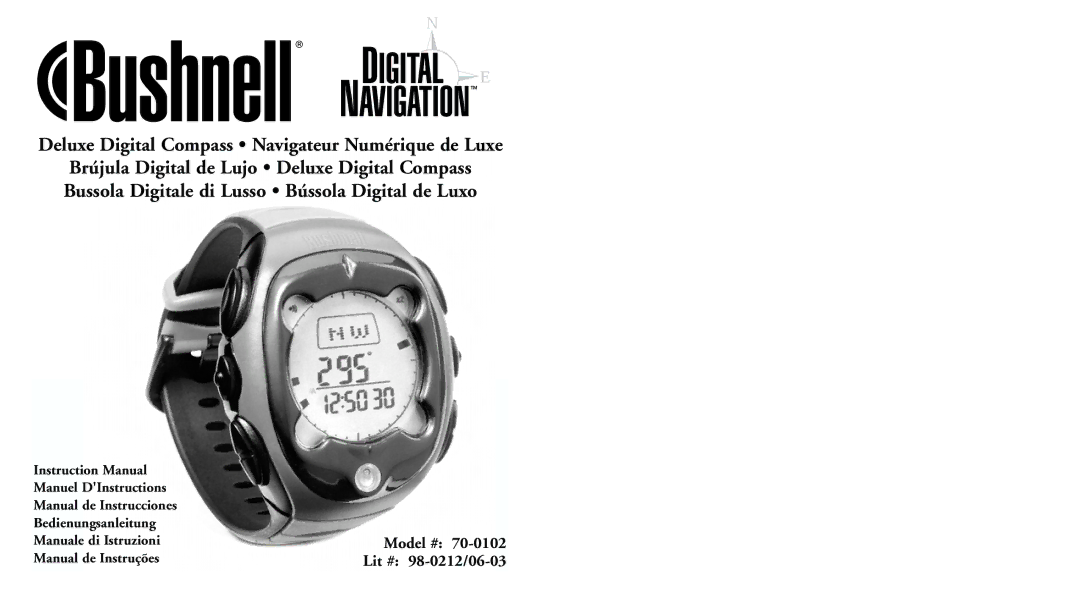 Bushnell 70-0102 instruction manual Deluxe Digital Compass Navigateur Numérique de Luxe 