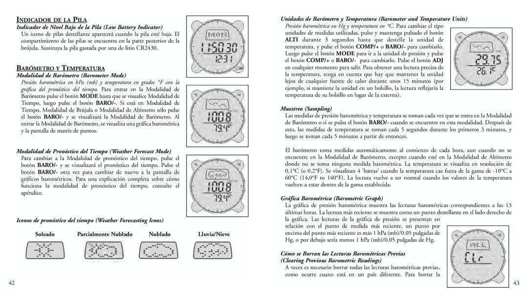 Bushnell 70-0102 Indicador de Nivel Bajo de la Pila Low Battery Indicator, Modalidad de Barómetro Barometer Mode 