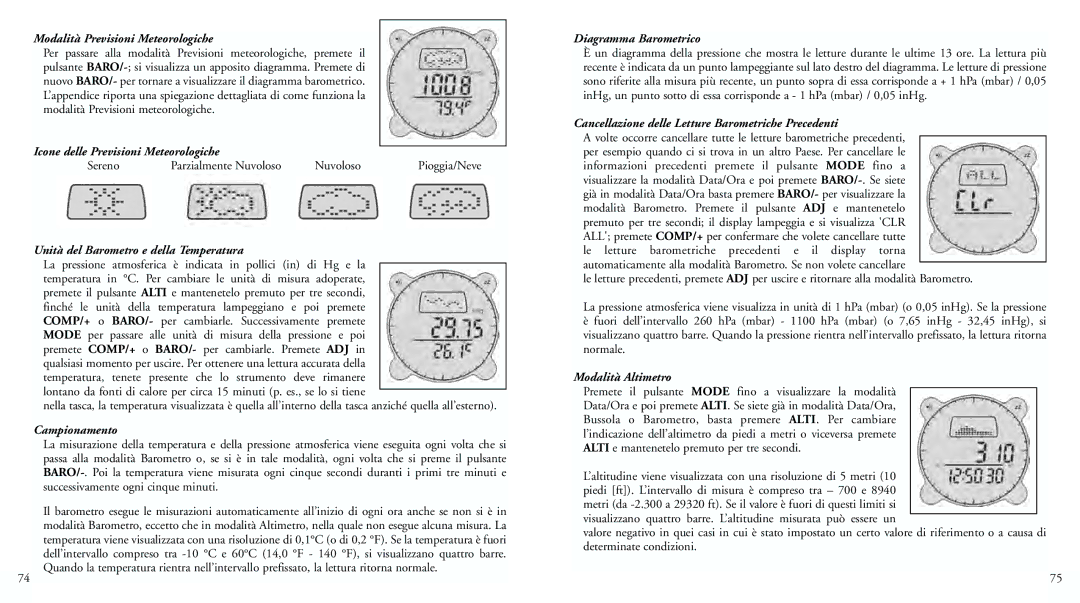 Bushnell 70-0102 Modalità Previsioni Meteorologiche, Icone delle Previsioni Meteorologiche, Campionamento 