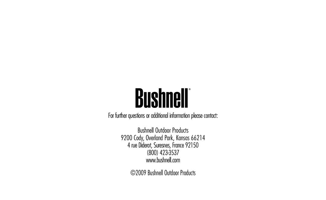 Bushnell 730001 manual 