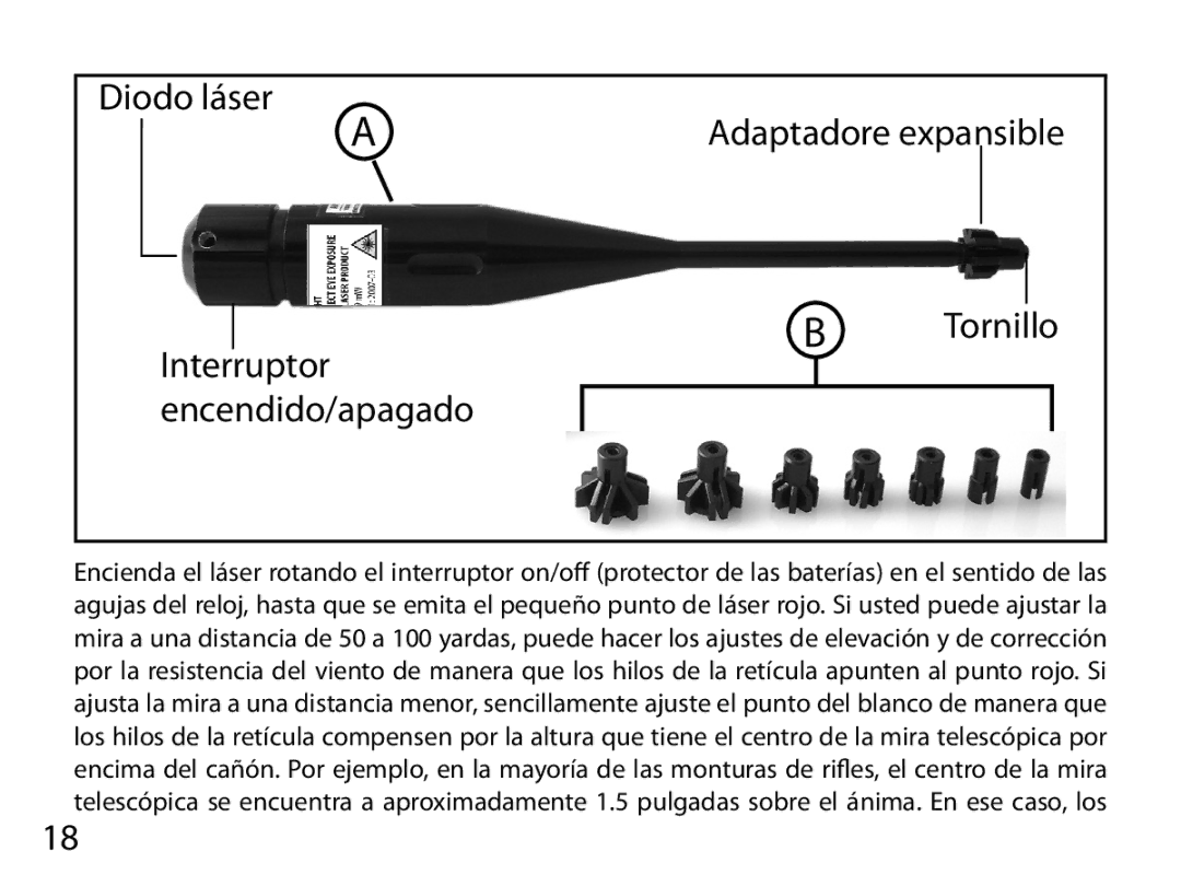 Bushnell 740100 instruction manual Diodo láser 