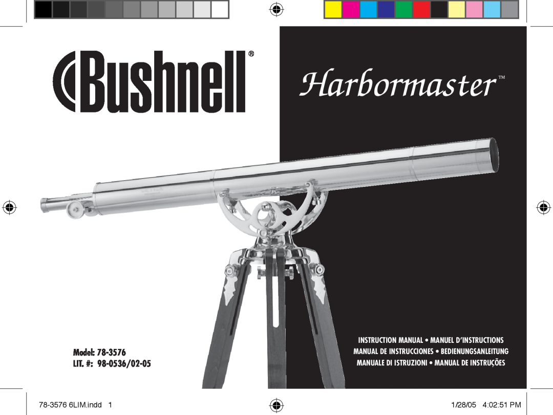 Bushnell instruction manual Model LIT. # 98-0536/02-05, 78-3576 6LIM.indd, 1/28/05 40251 PM 