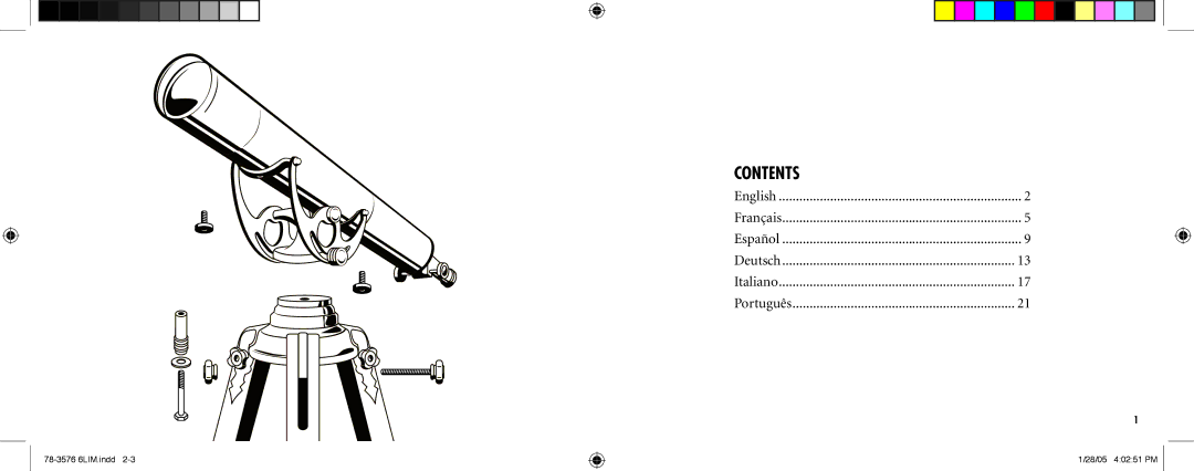 Bushnell 78-3576 instruction manual Contents 