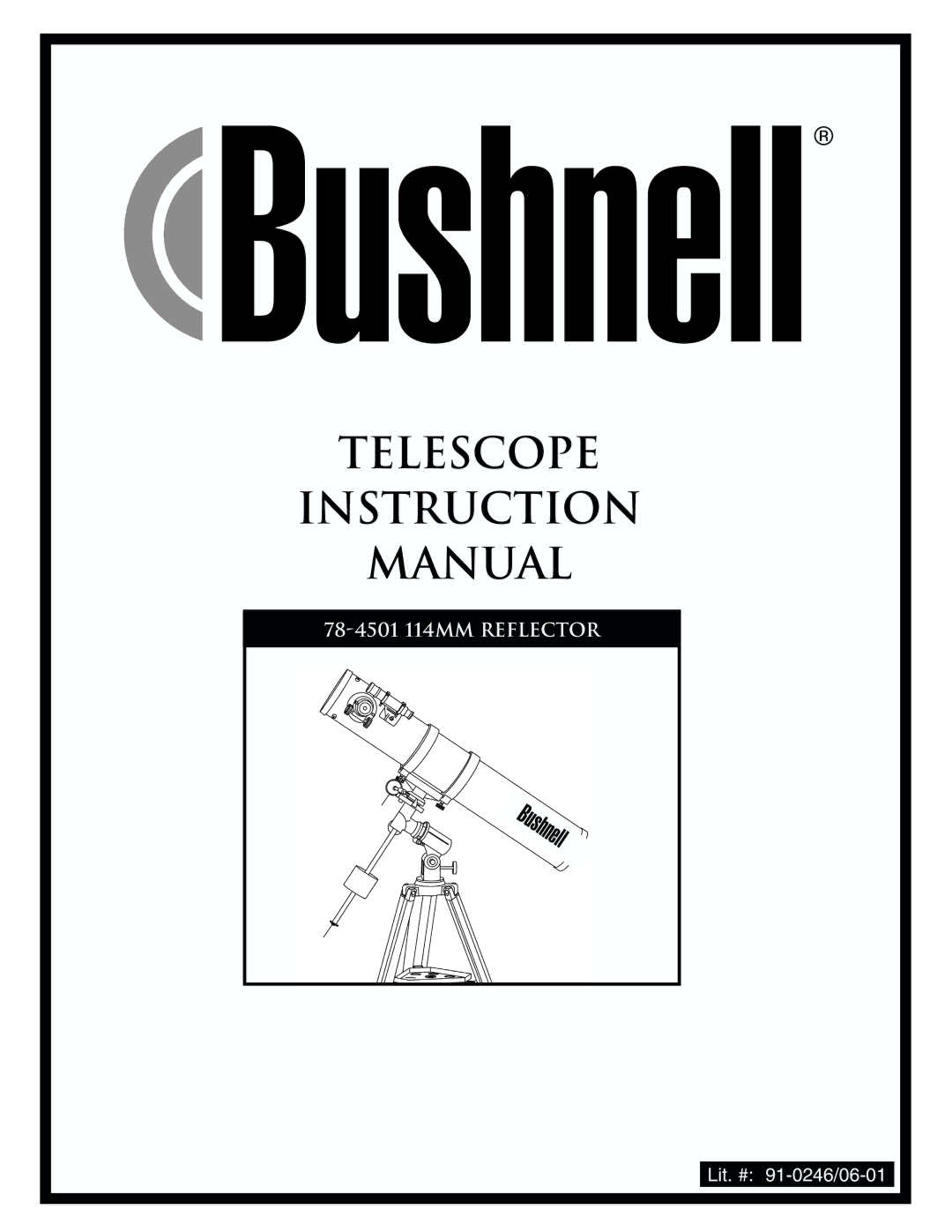 Bushnell 78-4501 instruction manual Telescope Instruction Manual 