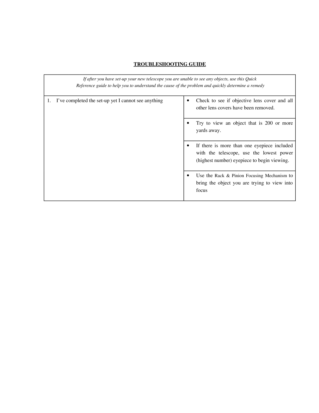 Bushnell 78-6000 manual Troubleshooting Guide 