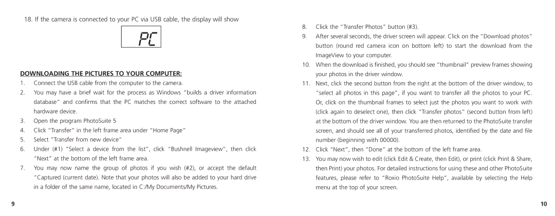 Bushnell 78-7348 manual Downloading the Pictures to Your Computer 