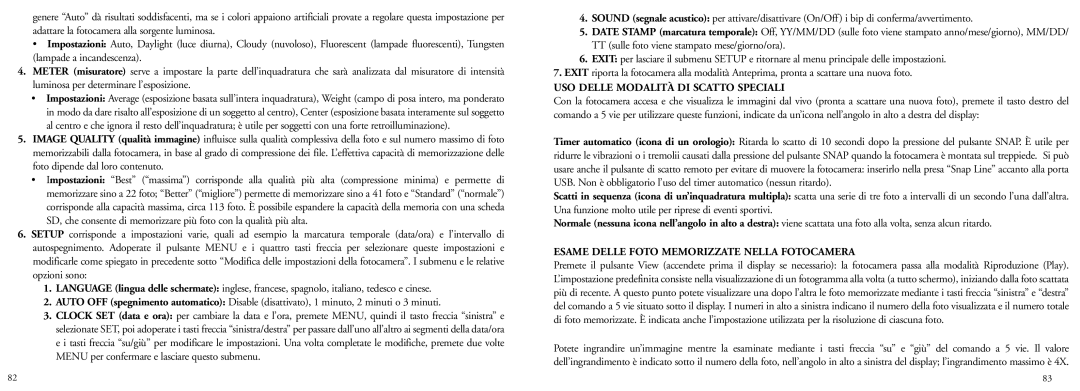 Bushnell 78-7351 manual USO Delle Modalità DI Scatto Speciali, Esame Delle Foto Memorizzate Nella Fotocamera 