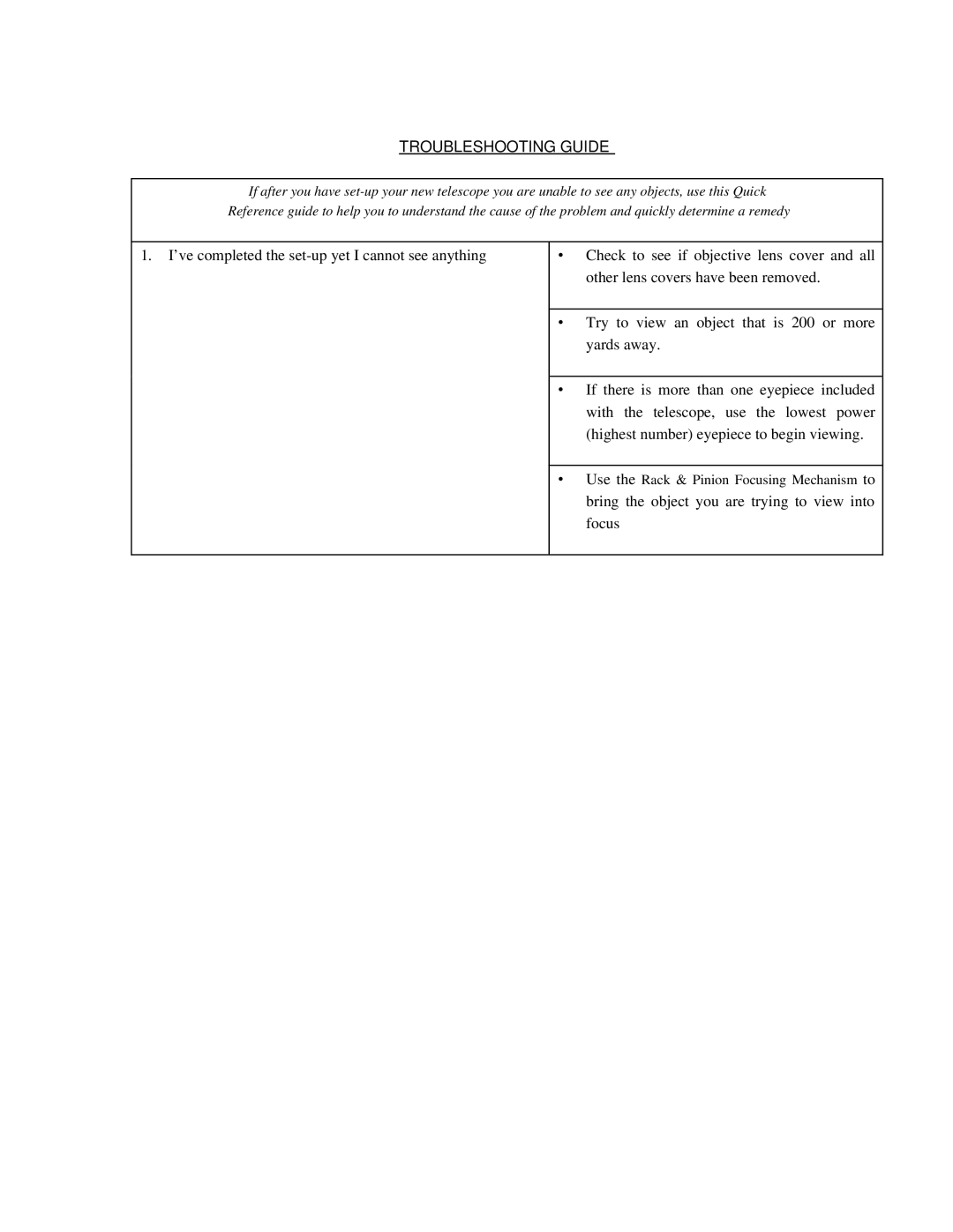 Bushnell 78-8000 manual Troubleshooting Guide 