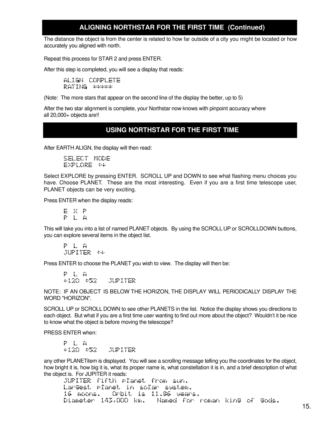 Bushnell 78-8830 instruction manual Musing Northstar for the First Time 