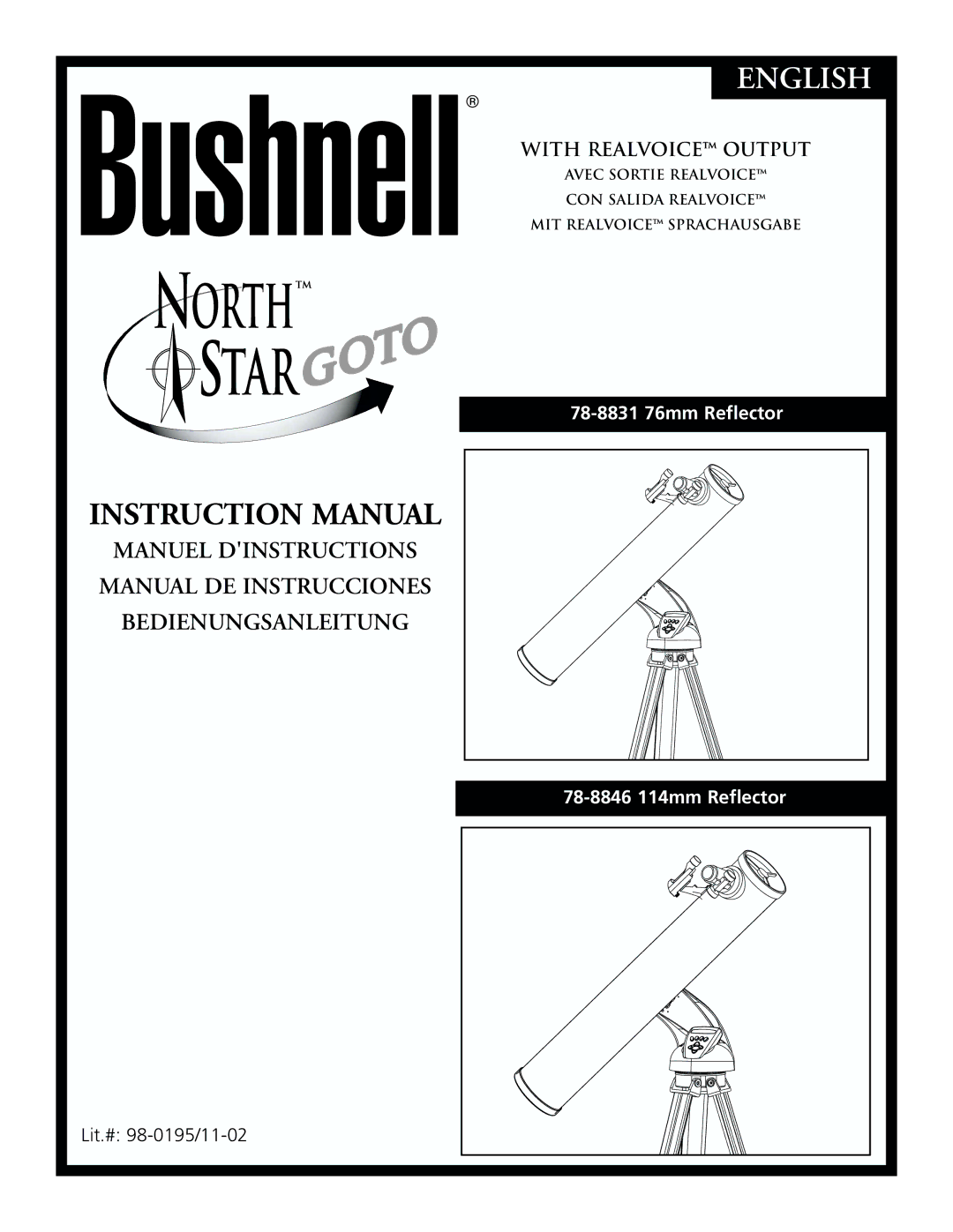 Bushnell 78-8831, 78-8846 instruction manual English 