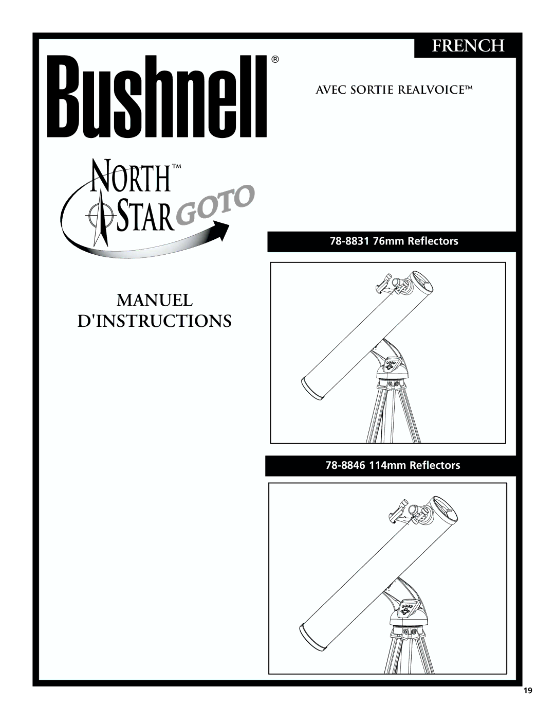 Bushnell 78-8831, 78-8846 instruction manual French 