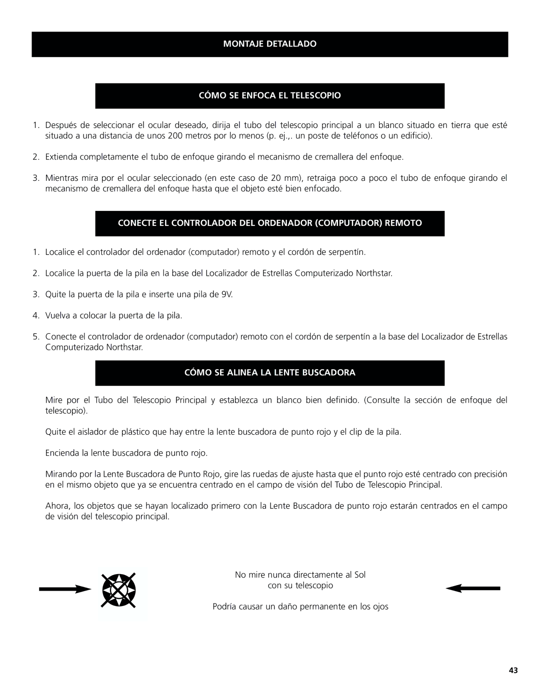 Bushnell 78-8831, 78-8846 instruction manual Montaje Detallado Cómo SE Enfoca EL Telescopio 