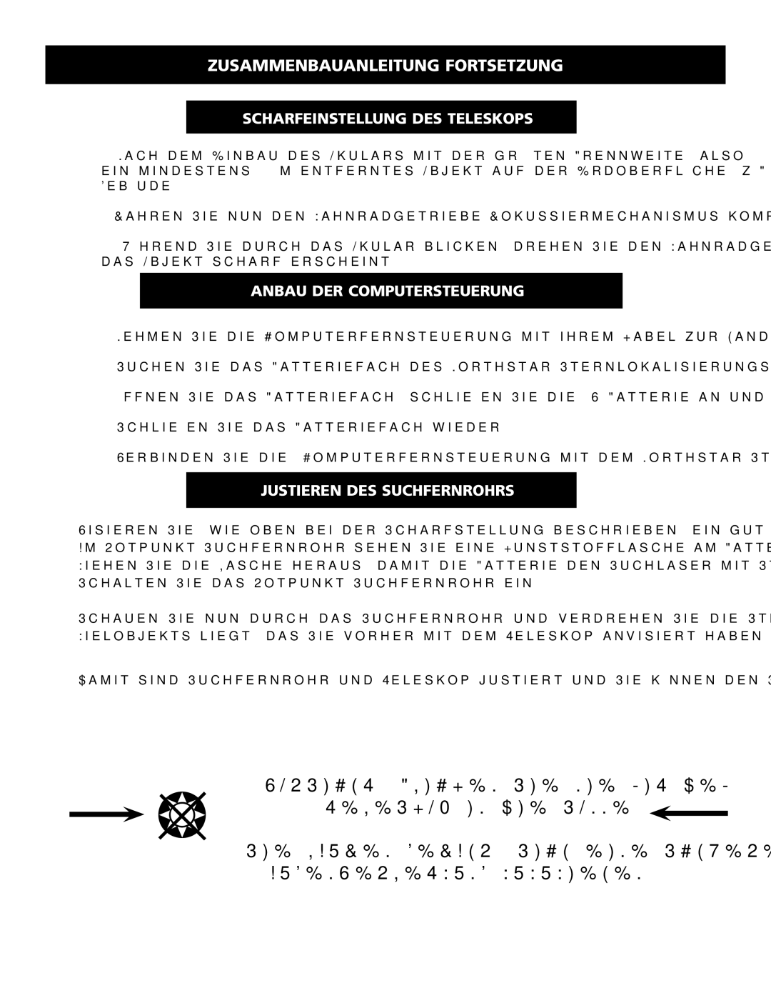 Bushnell 78-8846 Zusammenbauanleitung Fortsetzung, Mscharfeinstellung DES Teleskops, Manbau DER Computersteuerung, 109 