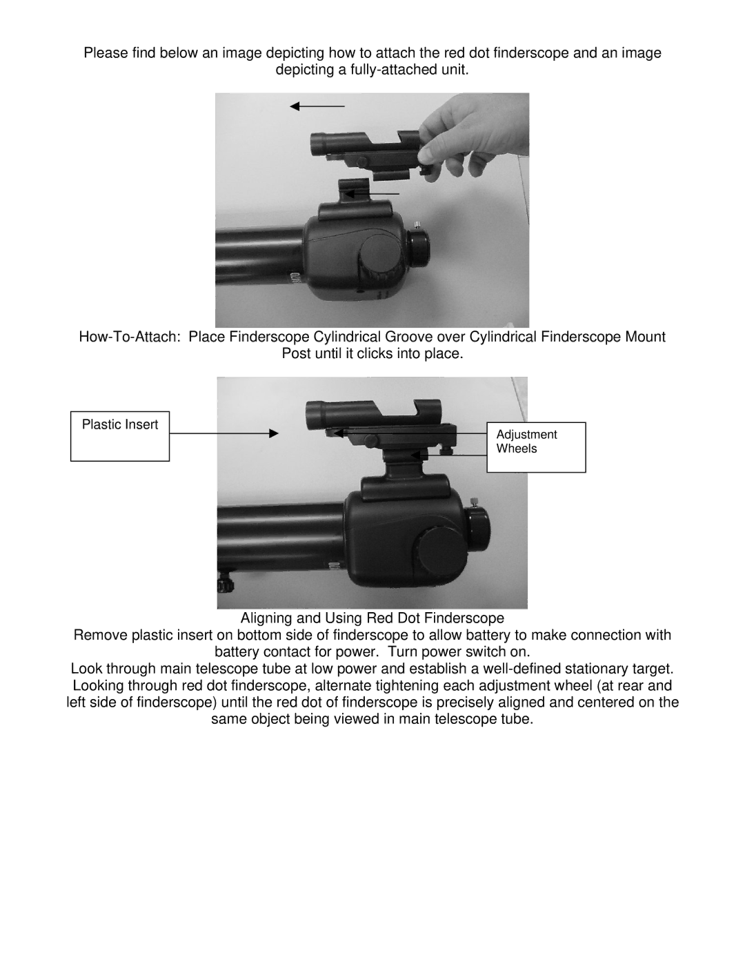 Bushnell 78-9570 manual Plastic Insert 