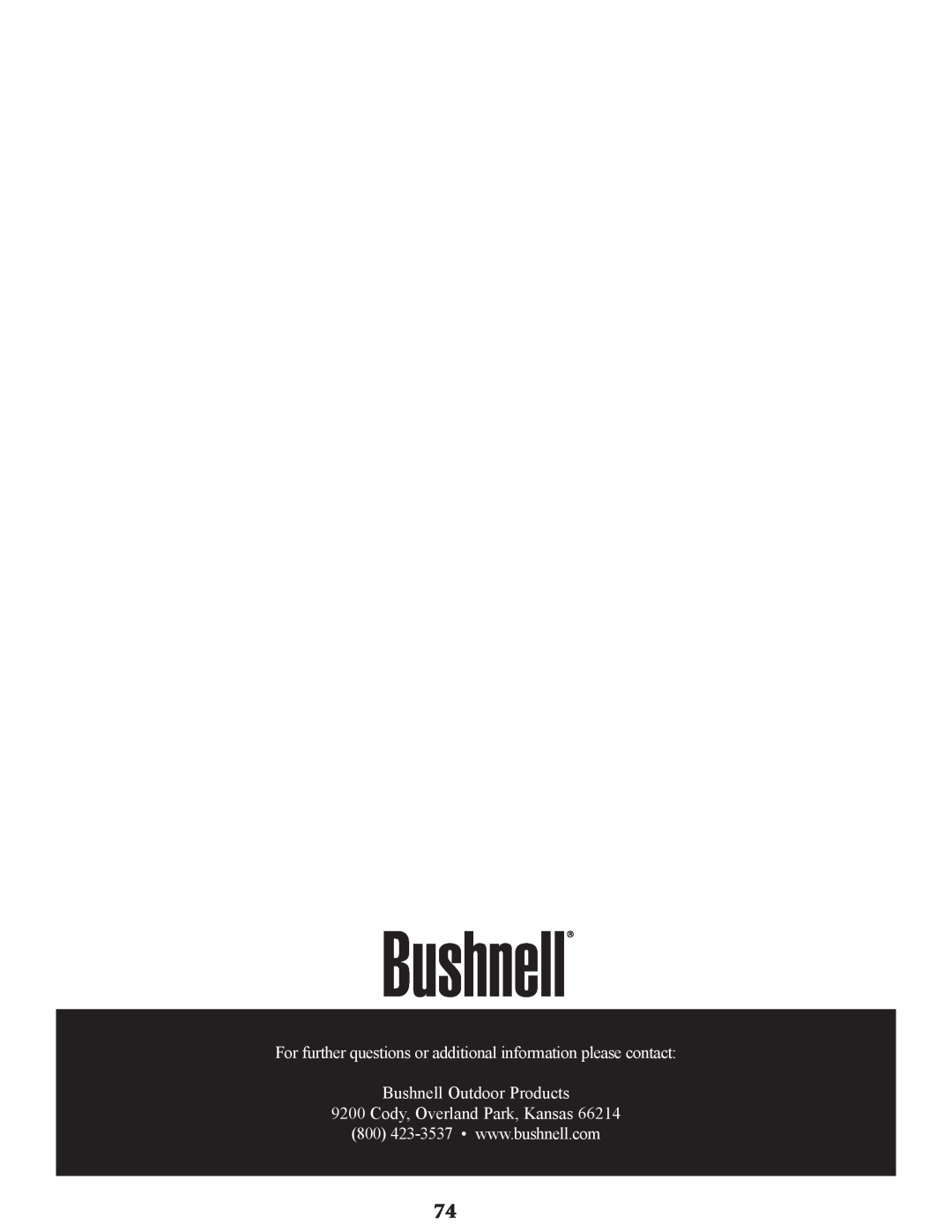 Bushnell 78-9970, 78-9945, 78-9930 instruction manual Bushnell Outdoor Products, Cody, Overland Park, Kansas 