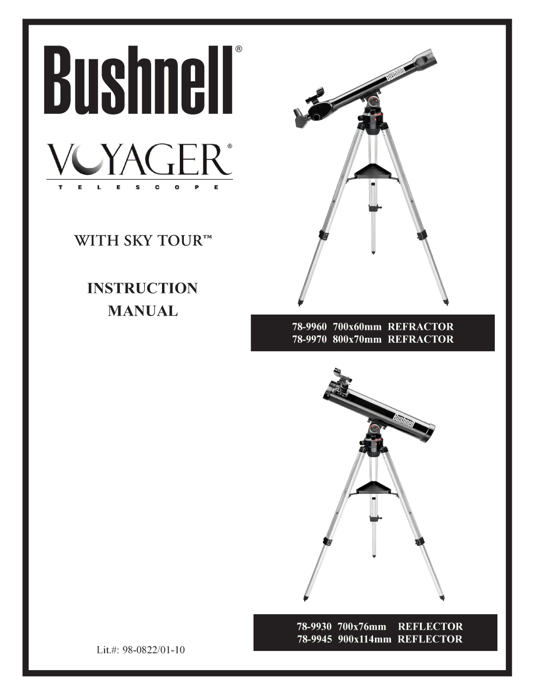 Bushnell 78-9930, 78-9945, 78-9970 instruction manual With sky tour Instruction Manual 