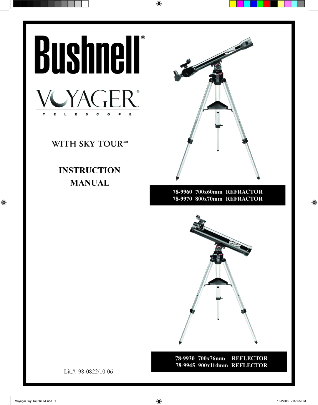 Bushnell 78-9960 instruction manual With sky tour Instruction Manual 