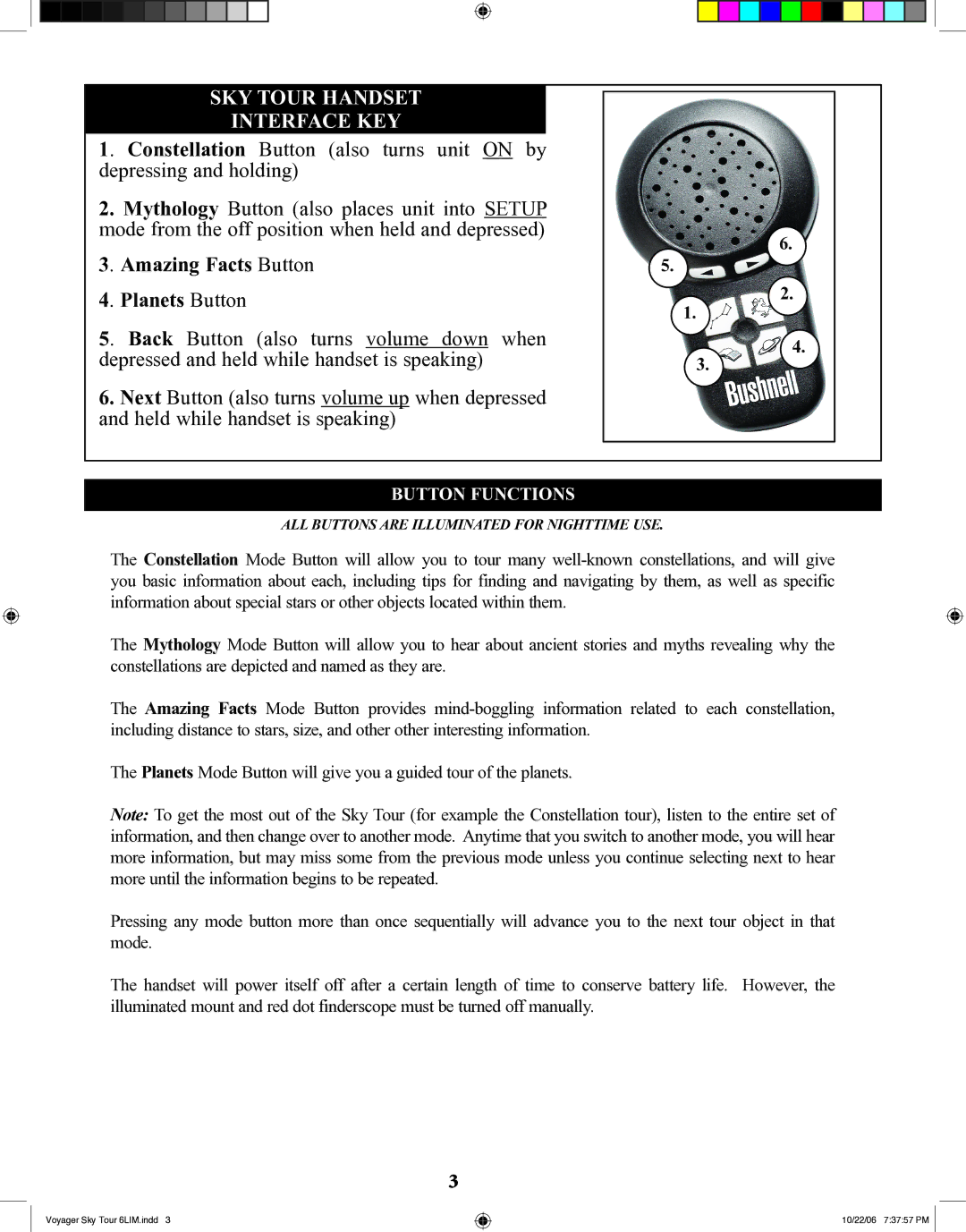 Bushnell 78-9960 instruction manual Sky Tour Handset Interface KEY, Amazing Facts Button Planets Button 