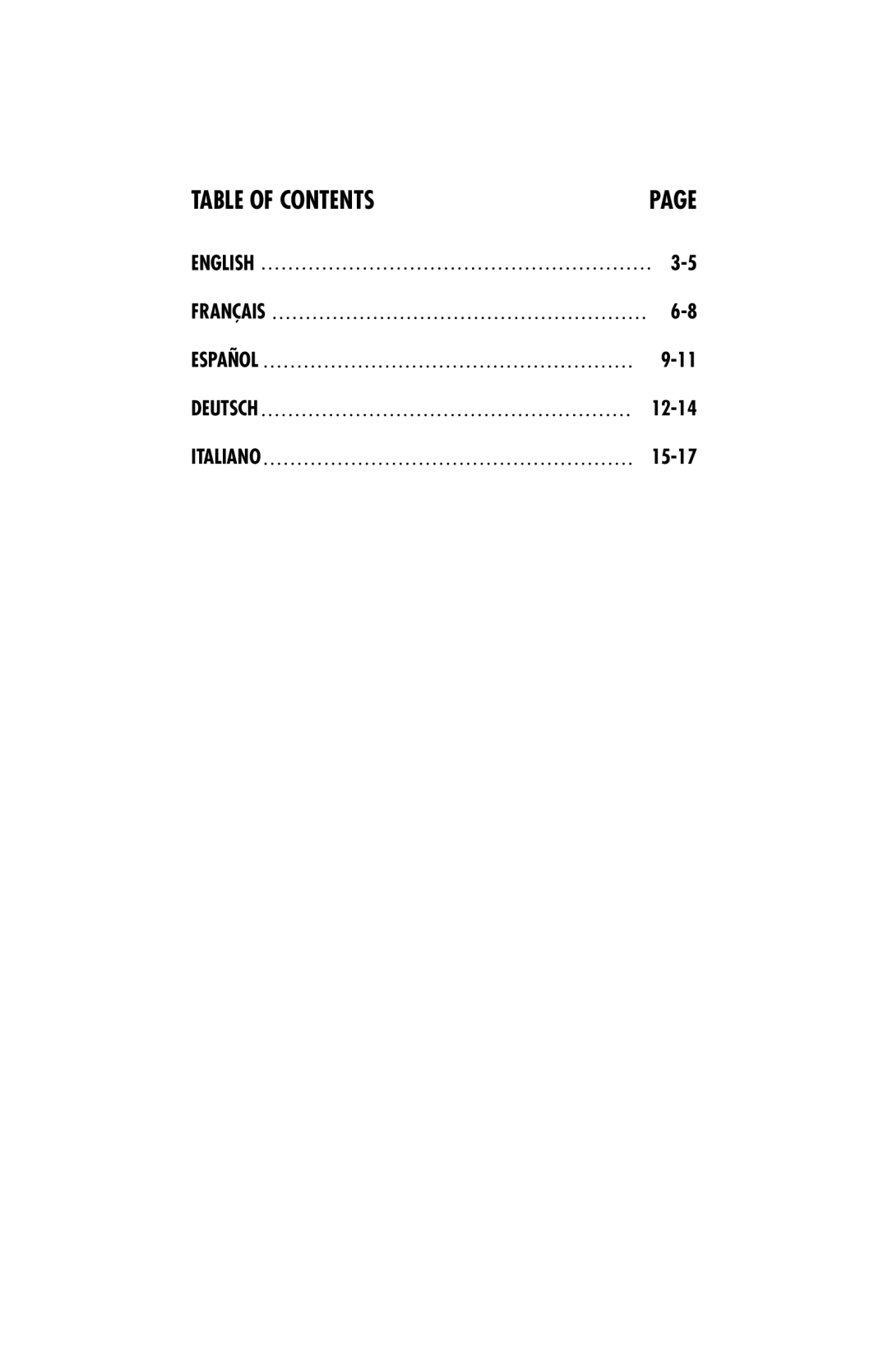 Bushnell 780840, 780841H instruction manual Table of Contents 