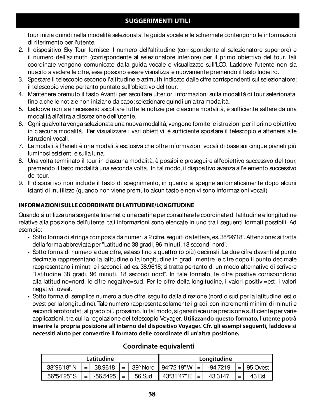 Bushnell 789946, 78993 Coordinate equivalenti, Suggerimenti Utili, Informazioni sulle coordinate di latitudine/longitudine 