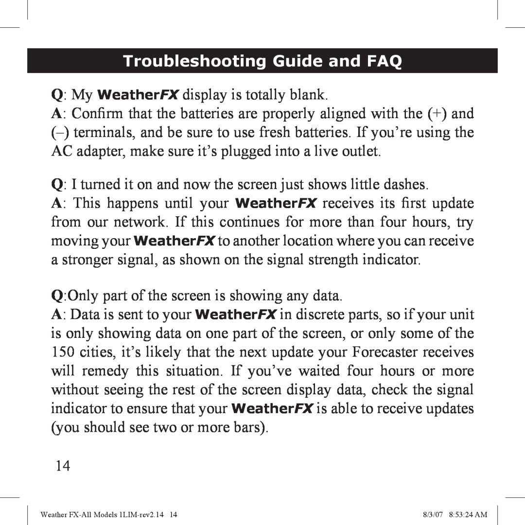 Bushnell 950003, 950005, 950007 manual Troubleshooting Guide and FAQ 