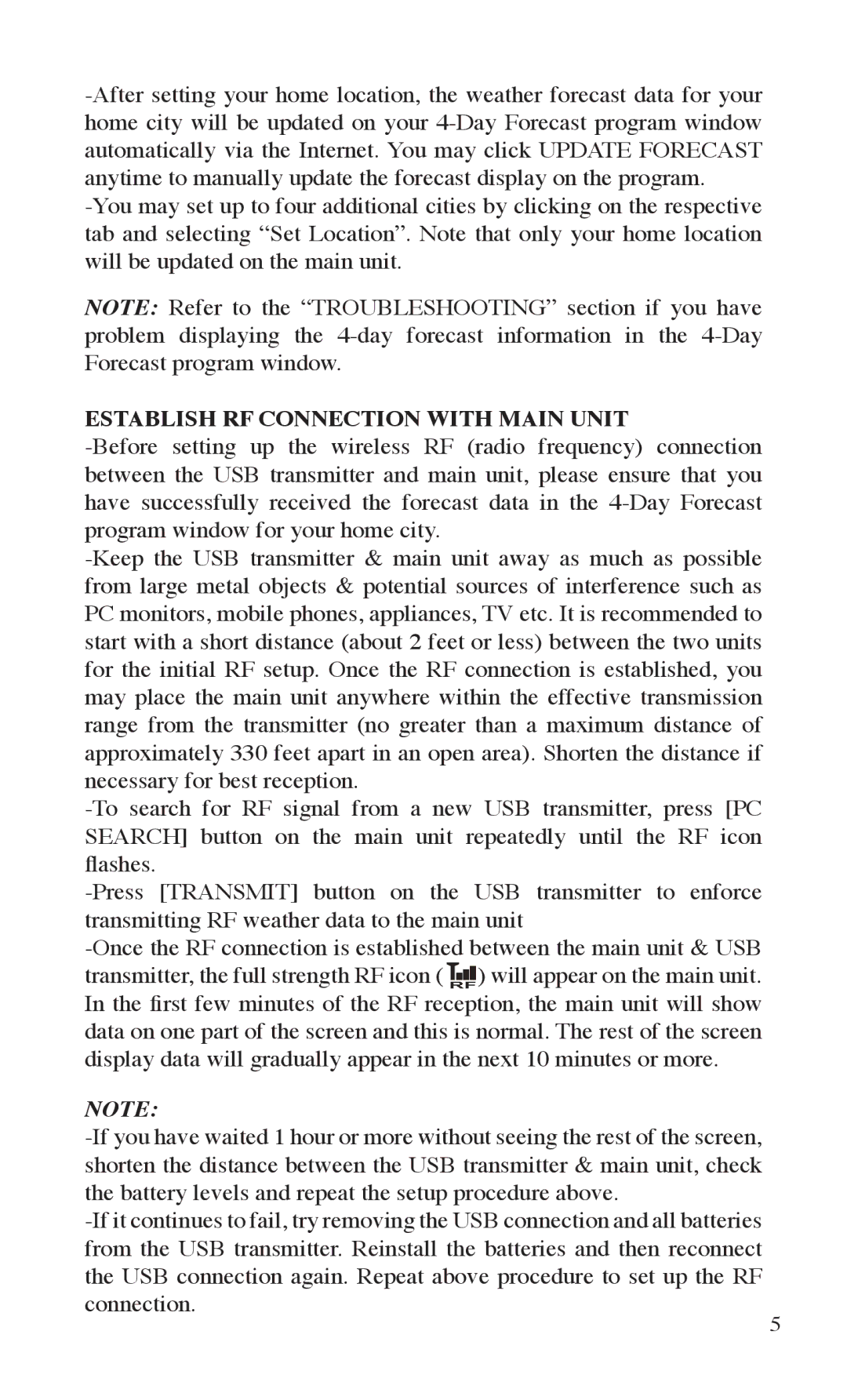 Bushnell 960040 instruction manual Establish RF Connection with Main Unit 