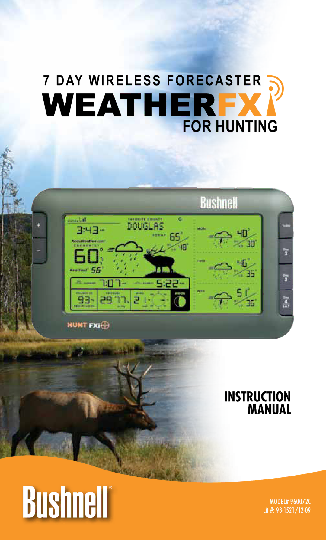 Bushnell 960072C instruction manual Weatherfx 