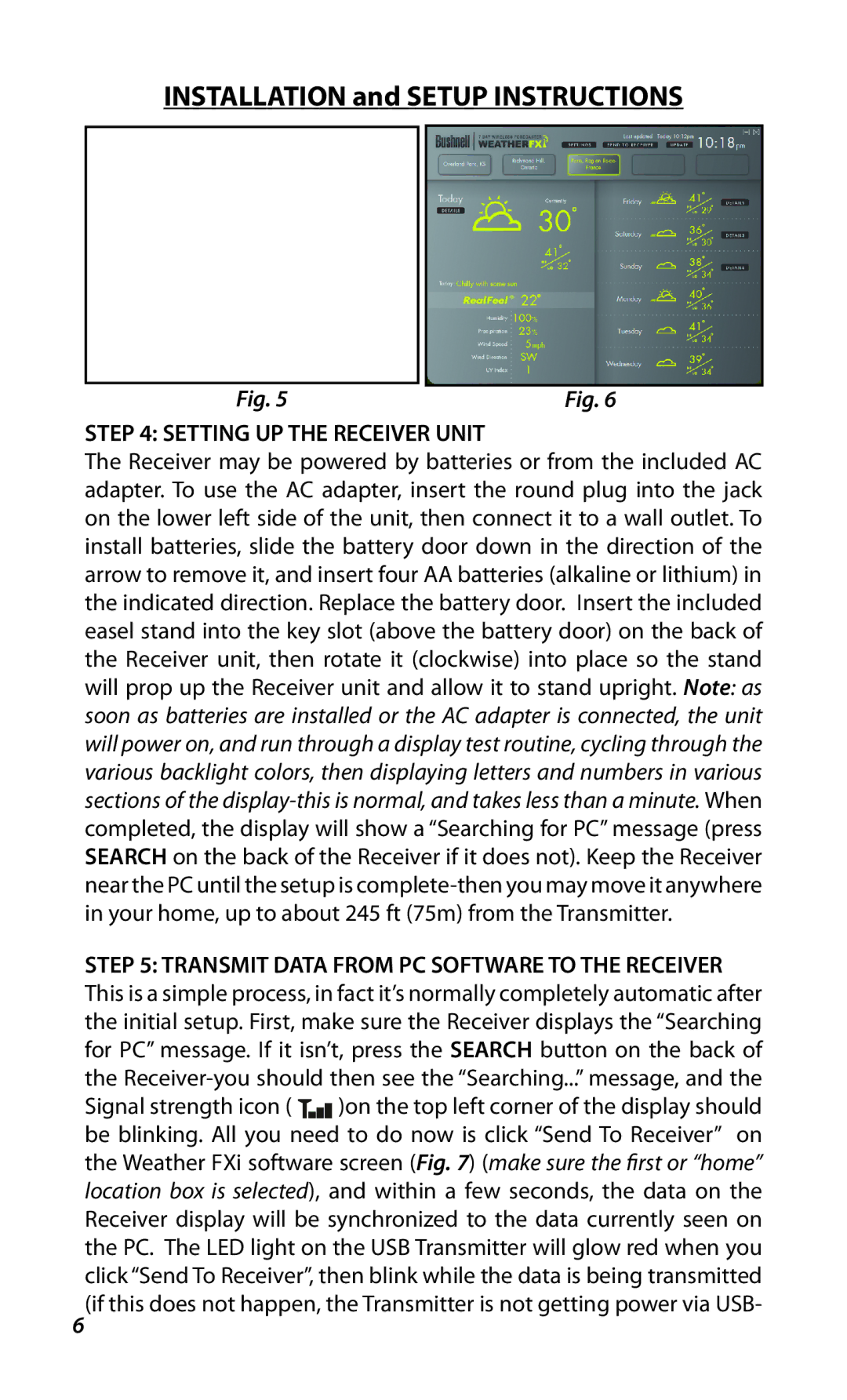 Bushnell 960900C instruction manual Setting UP the Receiver Unit 