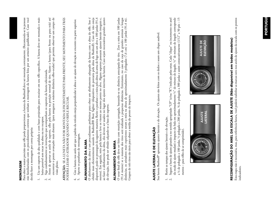 Bushnell 98-0603/06-05 instruction manual Elevação, Lateral 