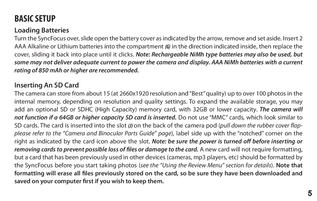 Bushnell 98-0917/02-10 user manual Loading Batteries, Inserting An SD Card 