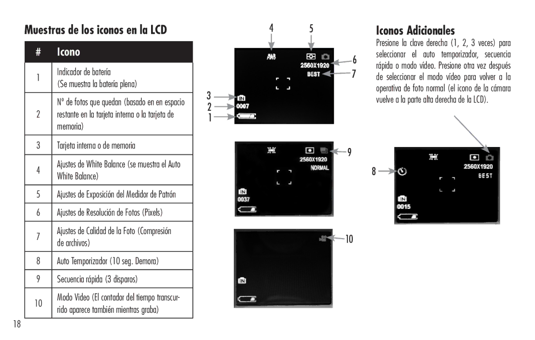 Bushnell 98-0917/04-09 quick start # Icono, Iconos Adicionales 