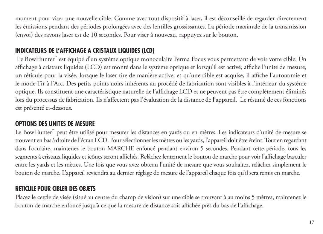 Bushnell 202204, 98-1355/01-09 manual Indicateurs DE L’AFFICHAGE a Cristaux Liquides LCD, Options DES Unites DE Mesure 