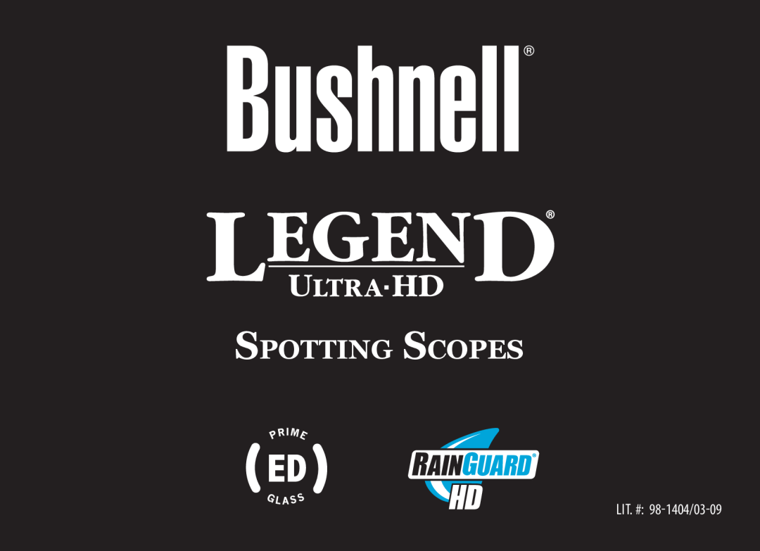 Bushnell 786351ED manual Spotting Scopes, Lit. # 98-1404/03-09 