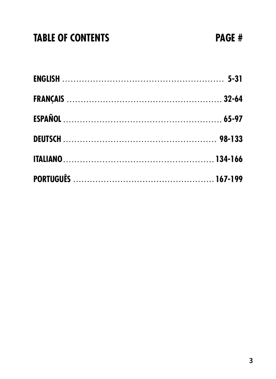 Bushnell 98-1559 / 1-10 instruction manual Table of Contents 