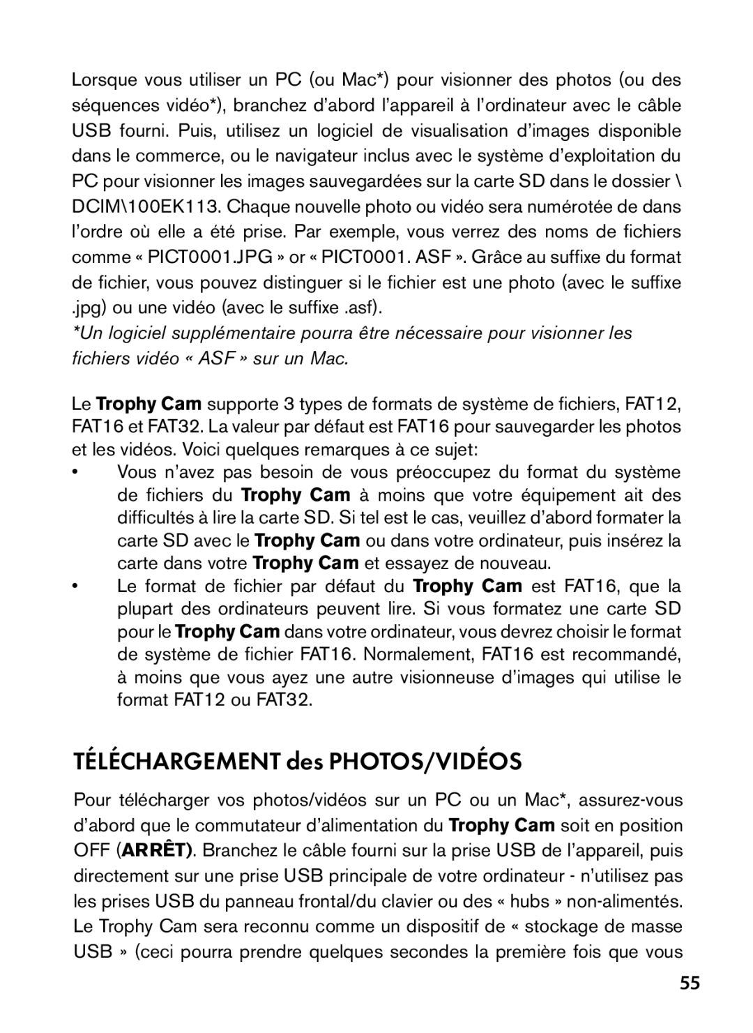 Bushnell 98-1559 / 1-10 instruction manual Téléchargement des PHOTOS/VIDÉOS 