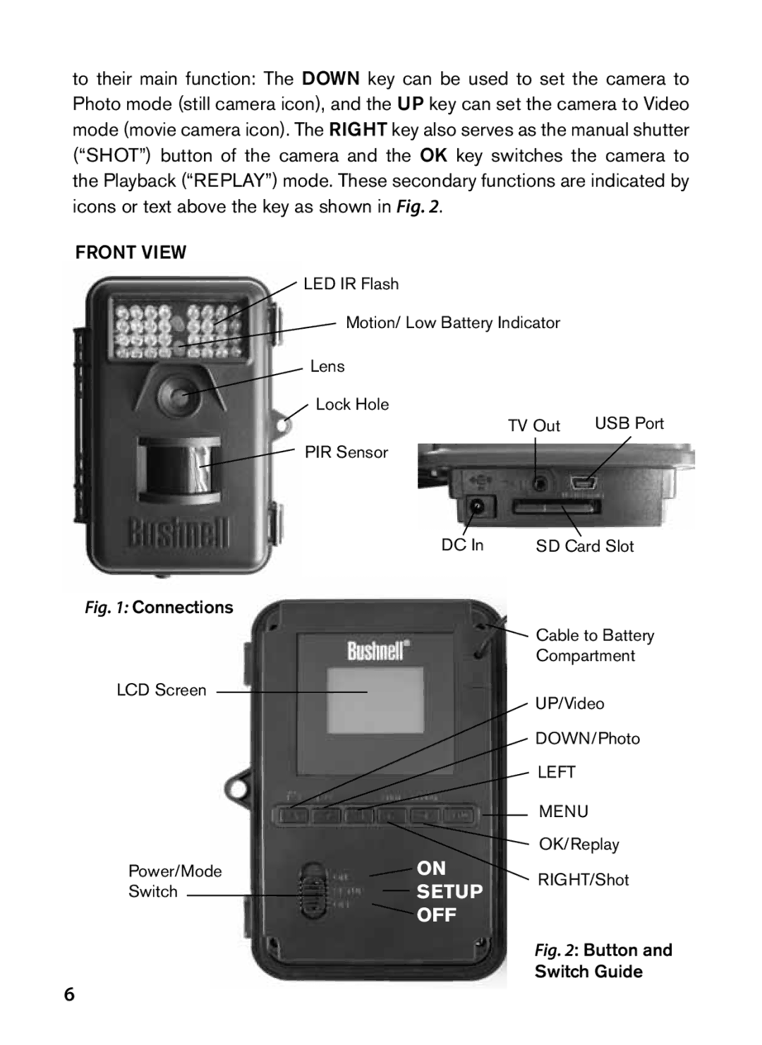 Bushnell 98-1559 / 1-10 instruction manual Setup OFF 