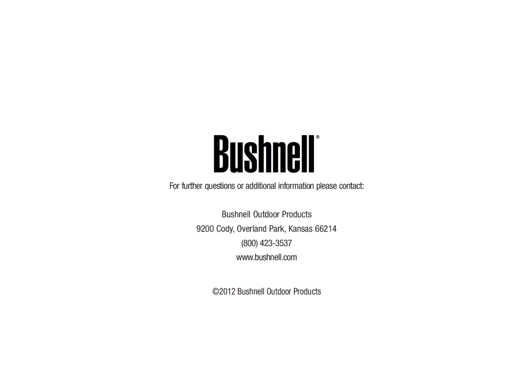 Bushnell 98-2293/05-12 manual 