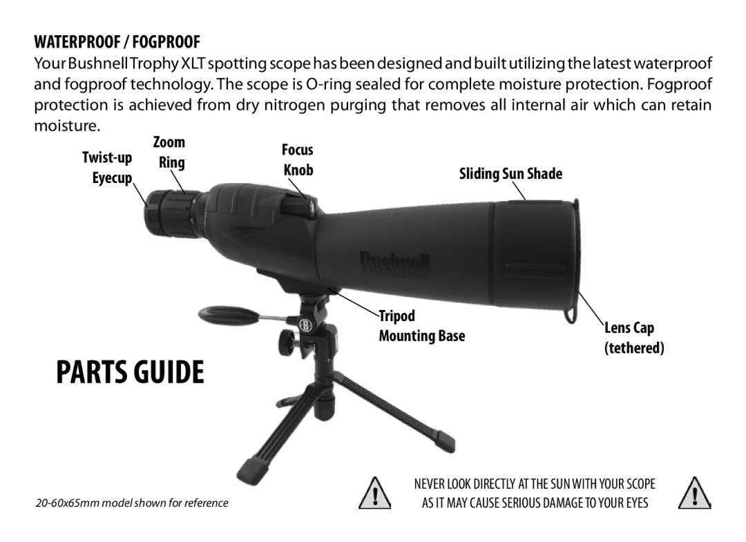 Bushnell 98-2307/10-10 instruction manual Parts Guide, Waterproof / Fogproof 