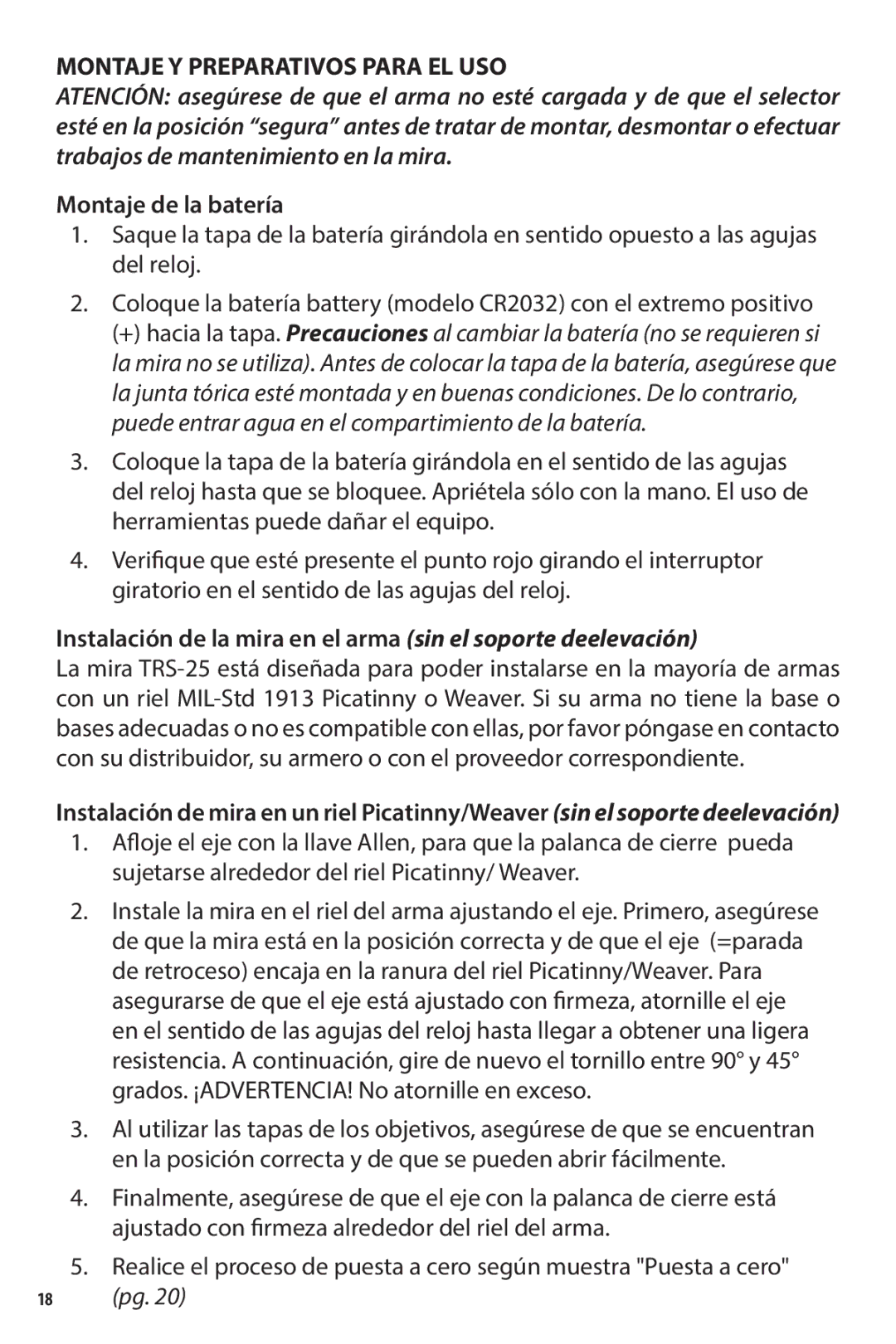 Bushnell AR731306C, 731303, 731309 owner manual Montaje Y Preparativos Para EL USO, Montaje de la batería 