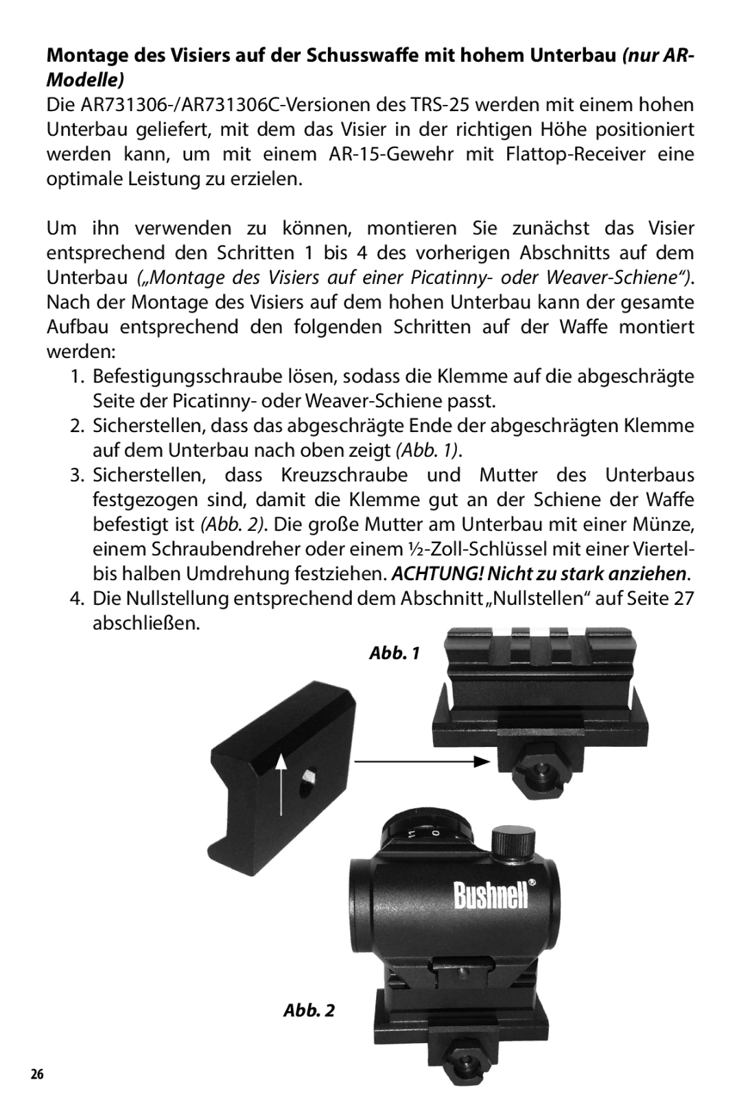 Bushnell AR731306C, 731303, 731309 owner manual Abb 