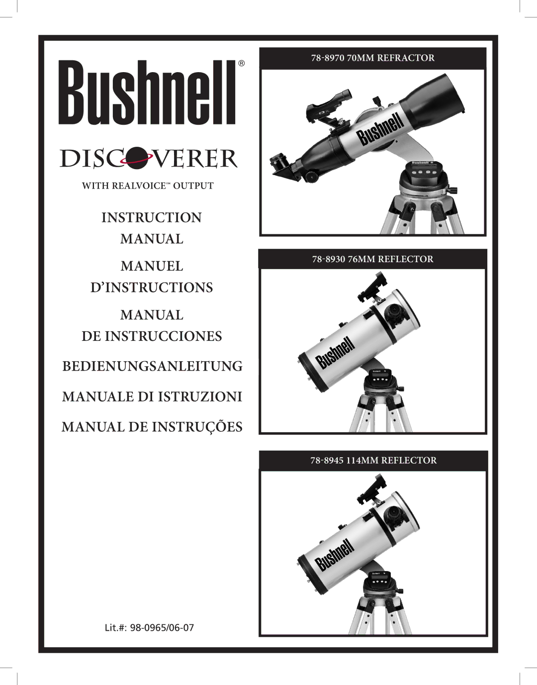 Bushnell Discoverer instruction manual With RealVoice outpuT 