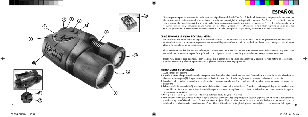 Bushnell Model 26-0542 instruction manual Español, Cómo Funciona LA Visión Nocturna Digital 