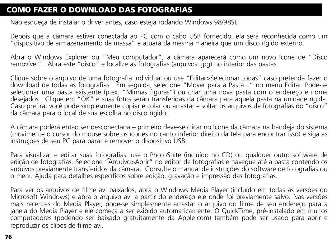 Bushnell Nov-00 manual Como Fazer O Download DAS Fotografias 