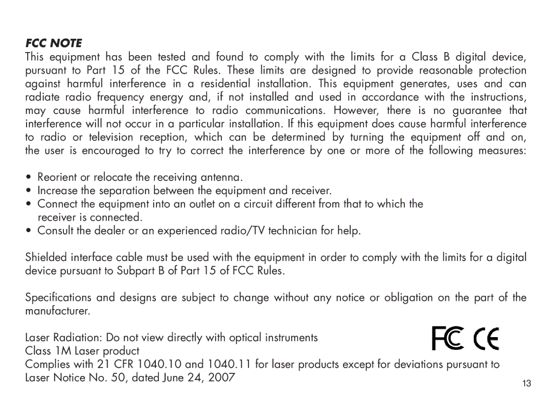 Bushnell 98-1214/05-08, PinPro manual FCC Note 