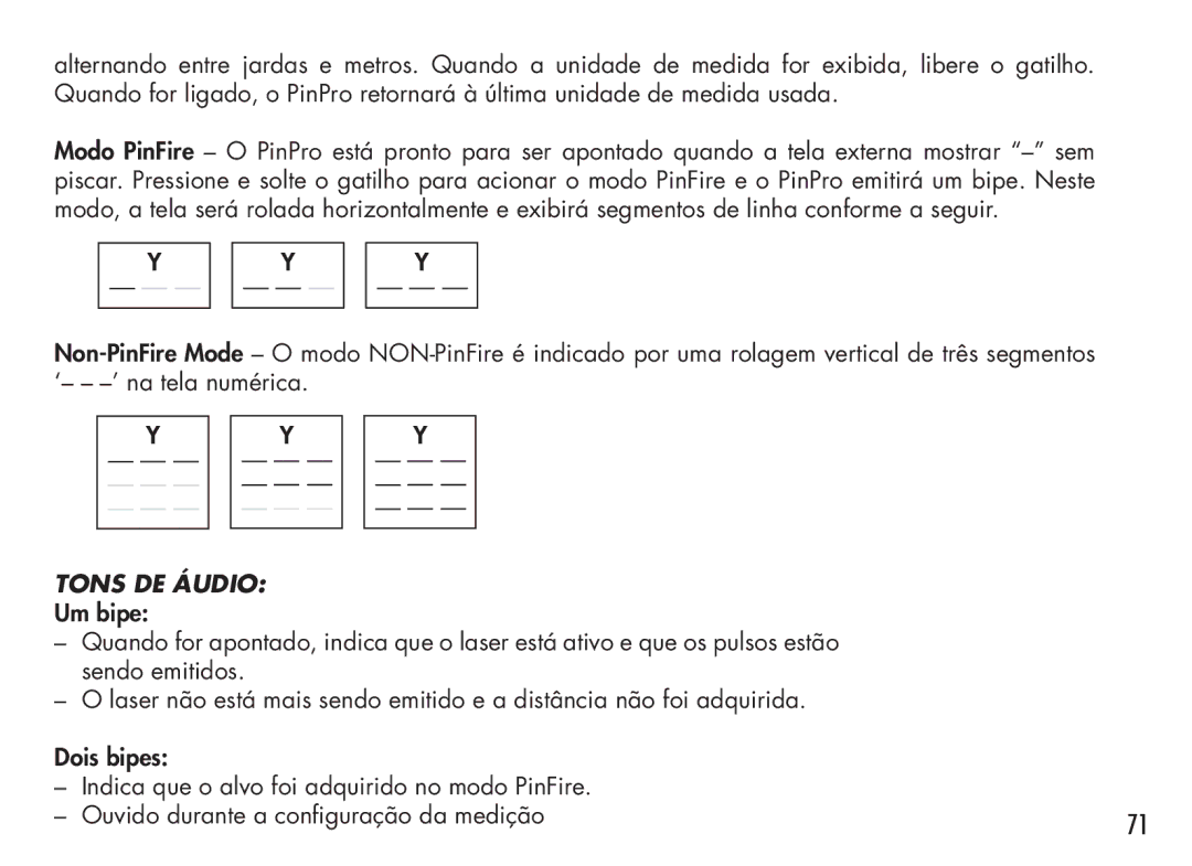 Bushnell 98-1214/05-08, PinPro manual Tons de áudio 