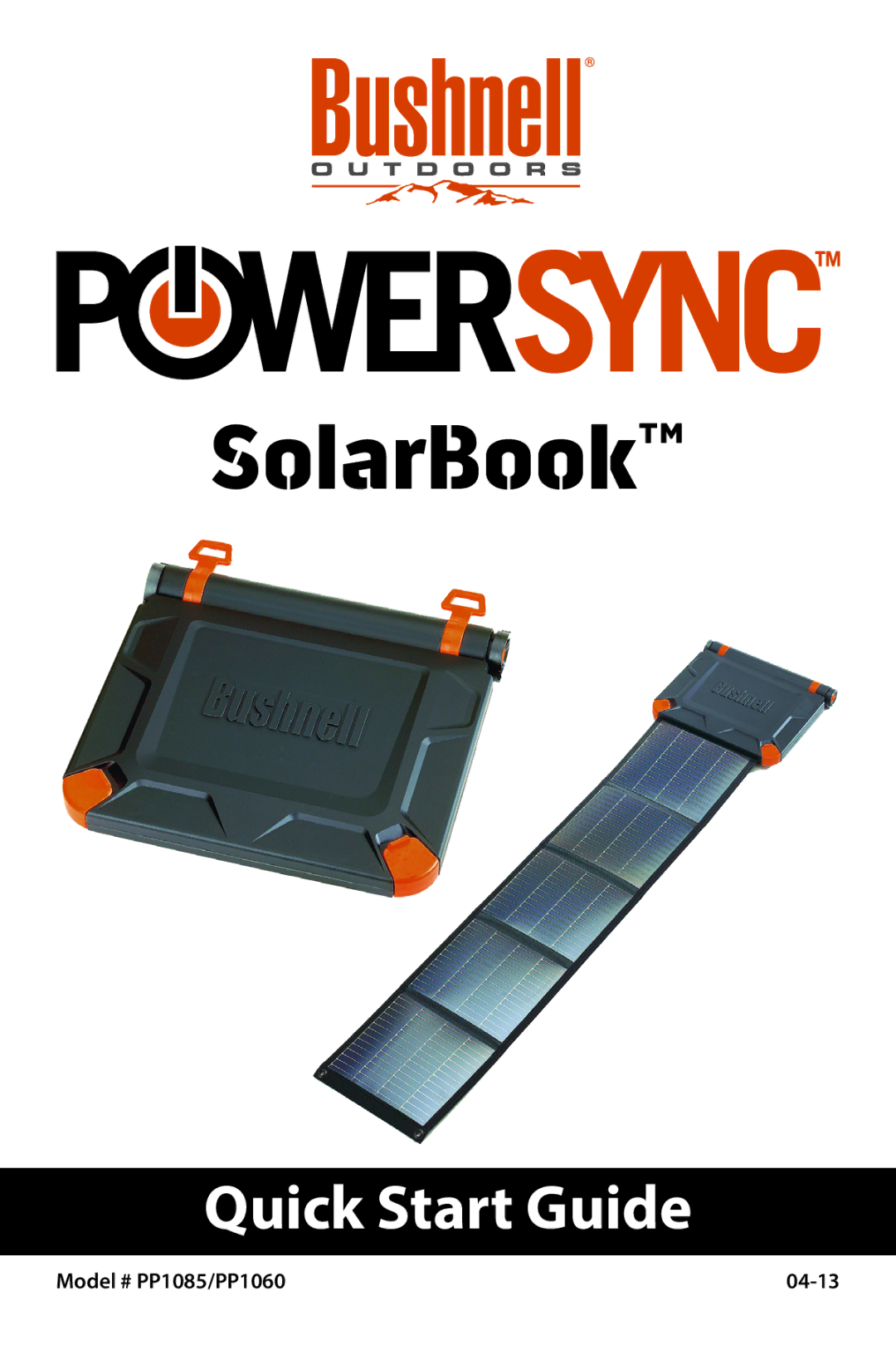 Bushnell PP1060, PP1085 quick start SolarBook 