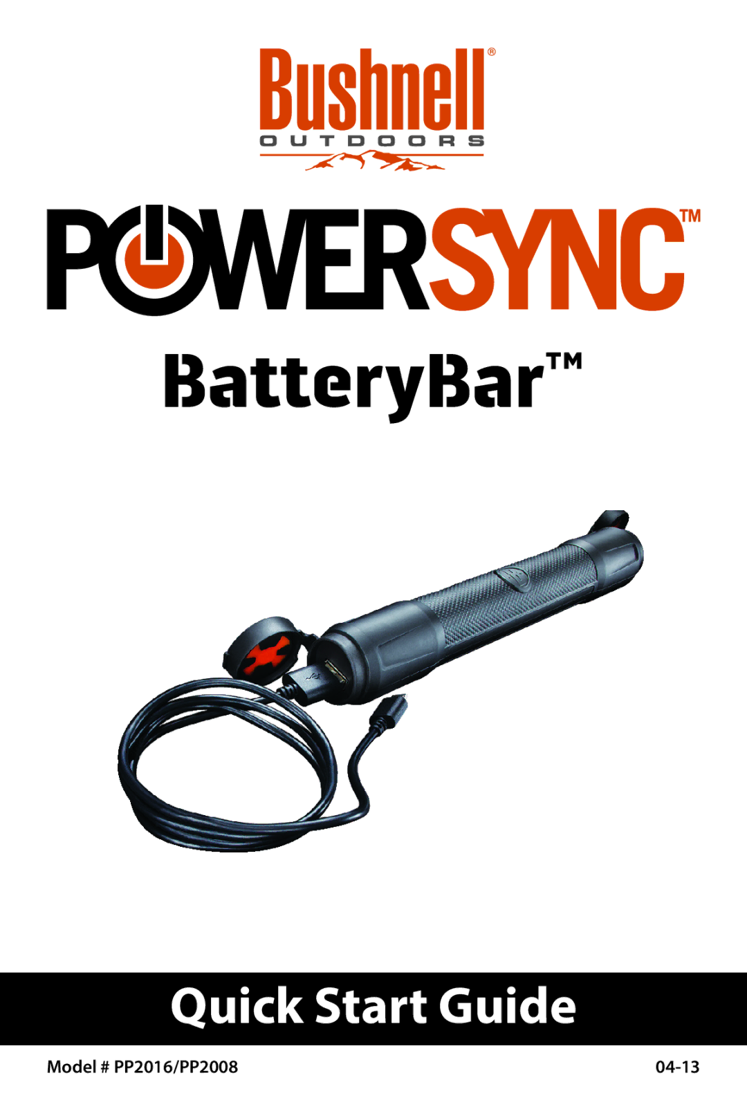 Bushnell PP2008, PP2016 quick start BatteryBar 