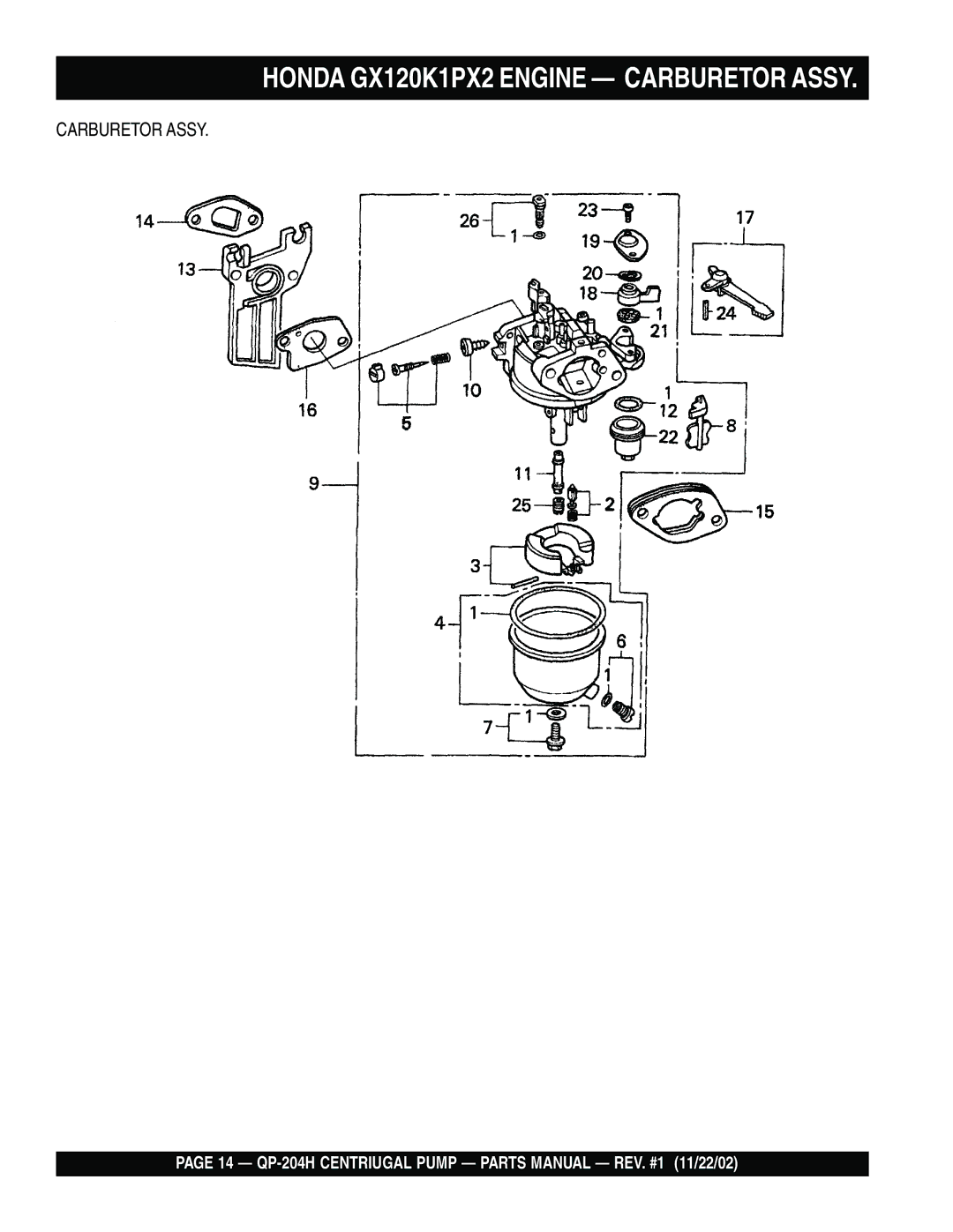 Bushnell QP-204H manual Carburetor Assy 