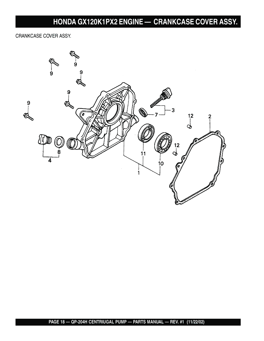 Bushnell QP-204H manual Crankcase Cover Assy 